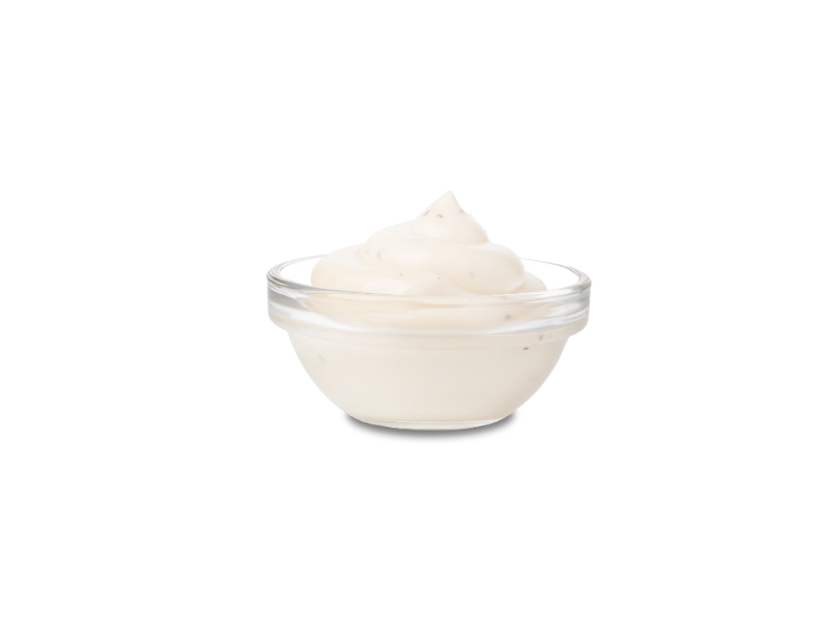 Portion of tzatziki made with yogurt, cucumber and herbs