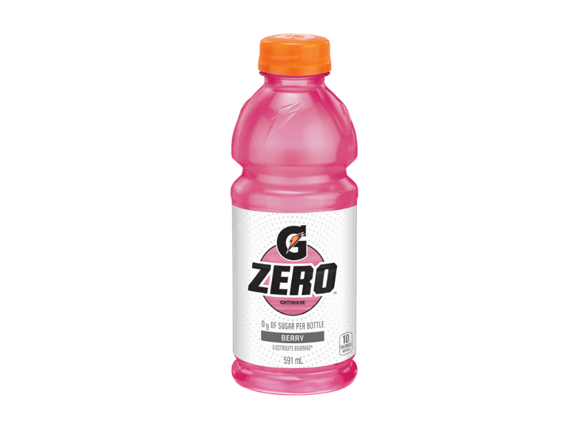 Bottle of Gatorade G Zero Berry